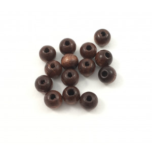 Round brown 6 mm wood beads (pack of 10 beads)